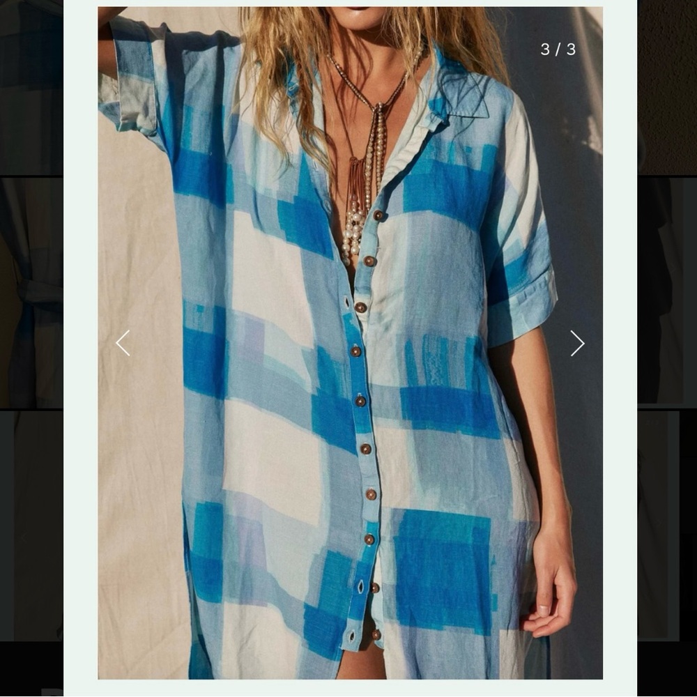 NWOT Free People x Jen's Pirate Booty Ocean Front Buttondown - Picture 4 of 14